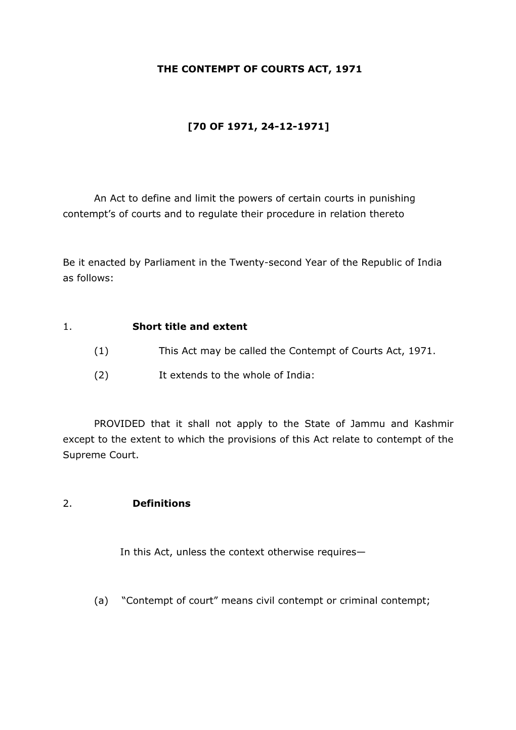 Be It Enacted by Parliament in the Twenty-Second Year of the Republic of India As Follows