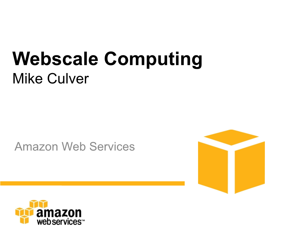 Web Scale Computing