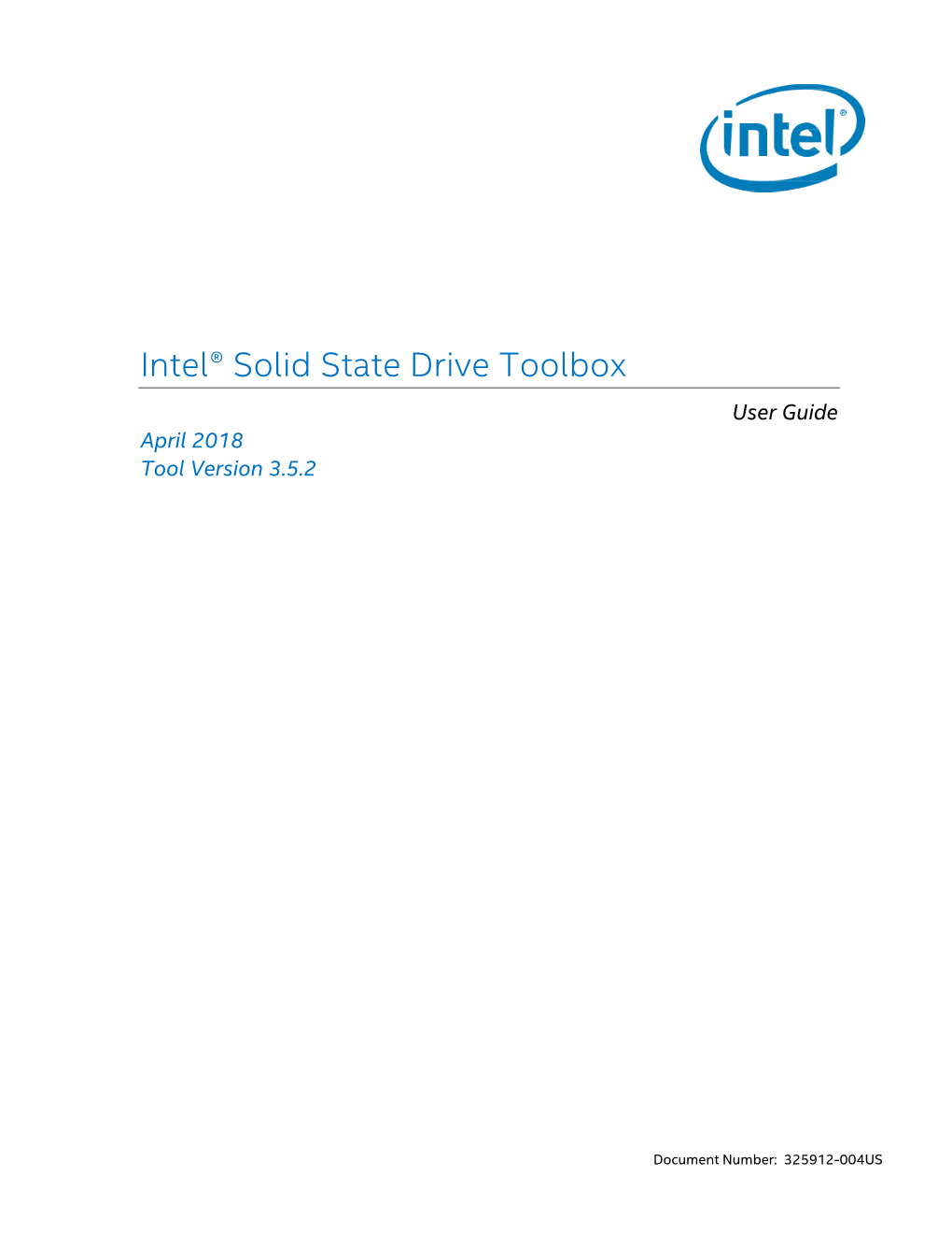 Intel Solid State Drive Toolbox User Guide