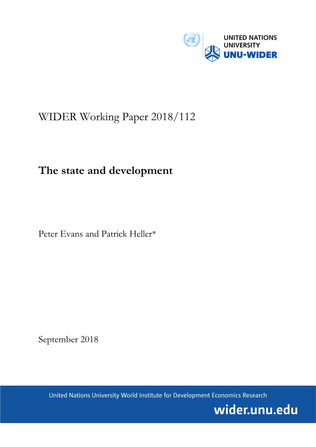 The State and Development