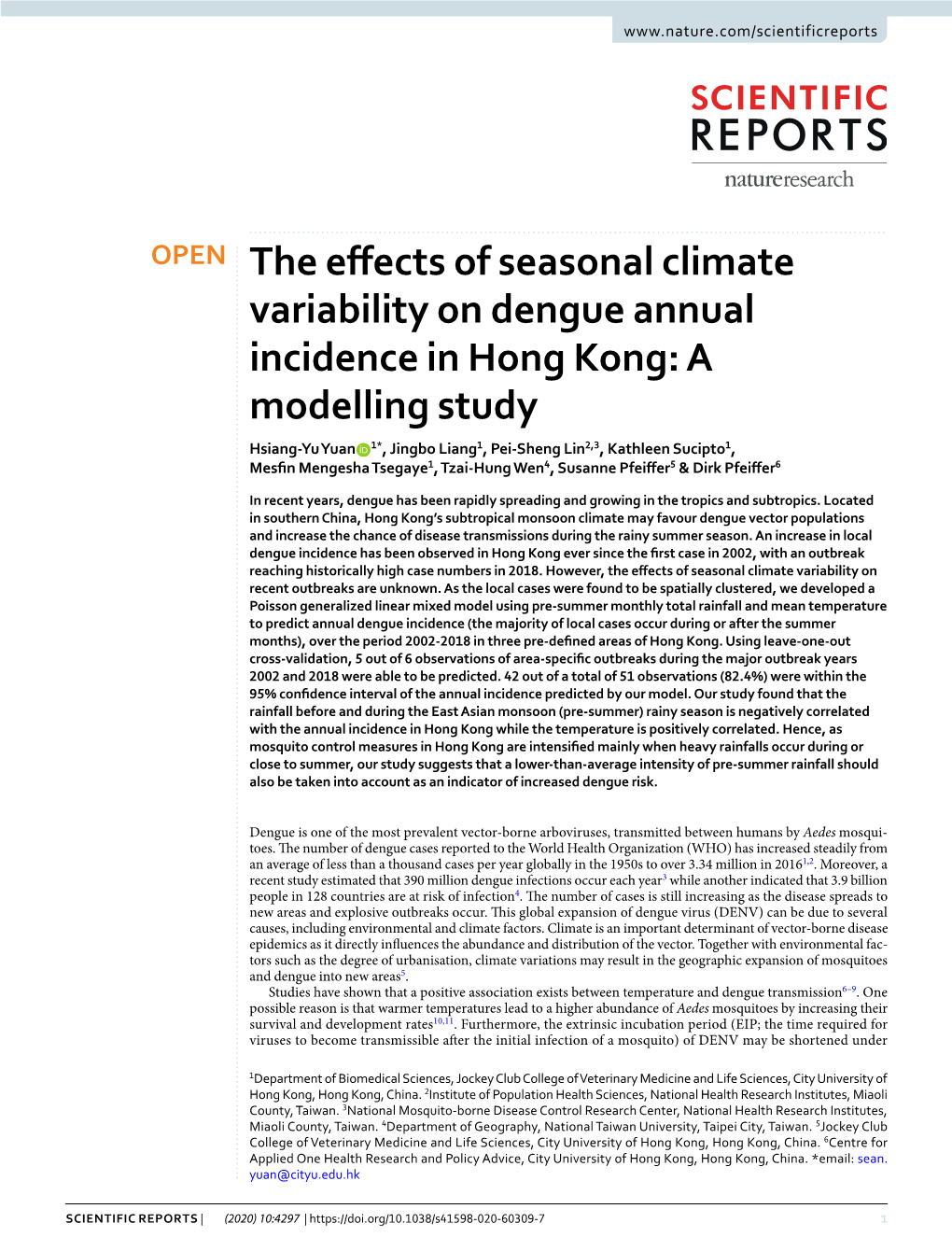 The Effects of Seasonal Climate Variability on Dengue