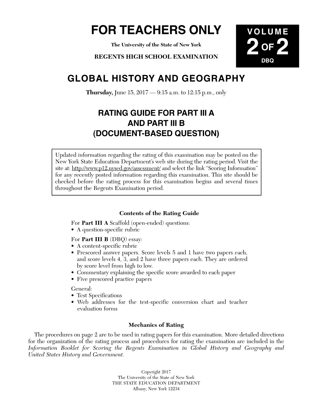 Global History and Geography Rating Guide, Volume 2