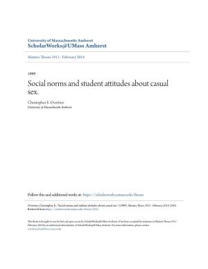 Social Norms and Student Attitudes About Casual Sex. Christopher E