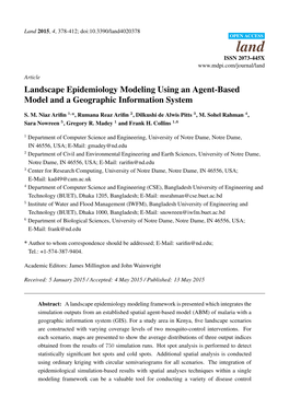 Landscape Epidemiology Modeling Using an Agent-Based Model and a Geographic Information System