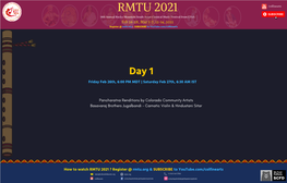 RMTU 2021 Downloadable Schedule