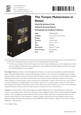 The Tempio Malatestiano in Rimini Datasheet