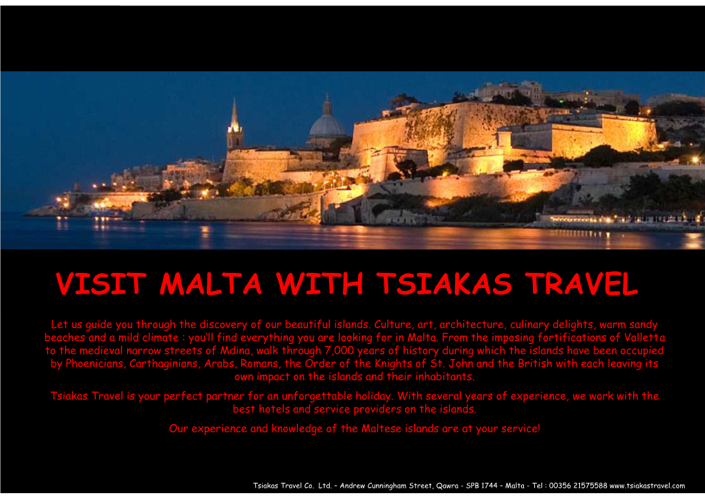 Visit Malta with Tsiakas Travel