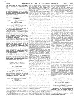 CONGRESSIONAL RECORD— Extensions of Remarks E680 HON