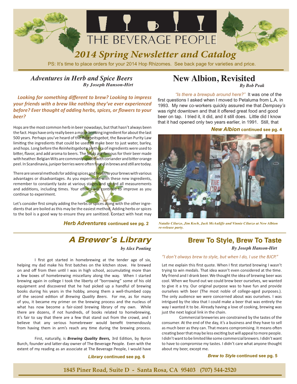 2014 Beer Newsletter and Catalog