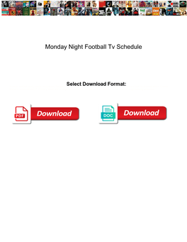 Monday Night Football Tv Schedule
