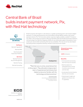 Central Bank of Brazil Builds Instant Payment Network, Pix, with Red Hat Technology