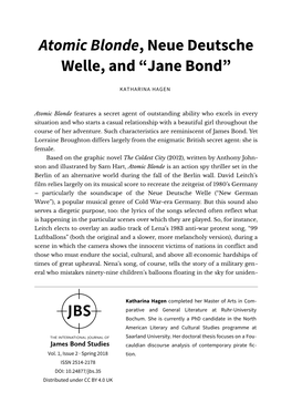 Atomic Blonde, Neue Deutsche Welle, and “Jane Bond”