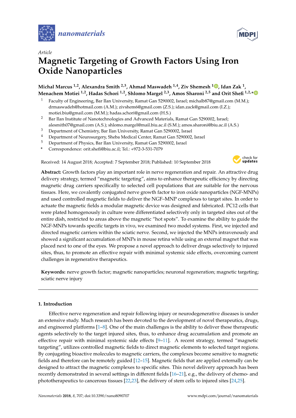 Magnetic Targeting of Growth Factors Using Iron Oxide Nanoparticles