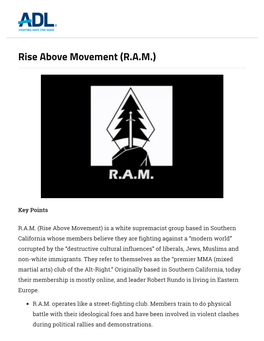 Rise Above Movement (R.A.M.)