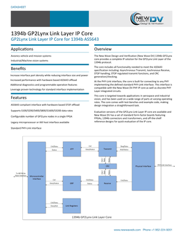 Gp2lynx Link Layer IP Core for 1394B AS5643