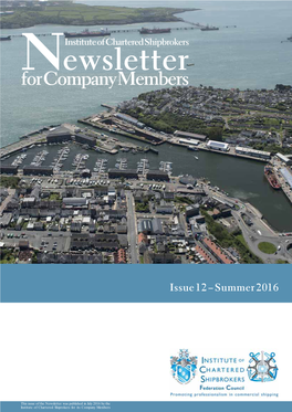 Newsletterinstitute of Chartered Shipbrokers for Company Members