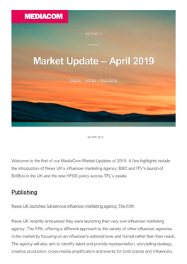 Market Update – April 2019