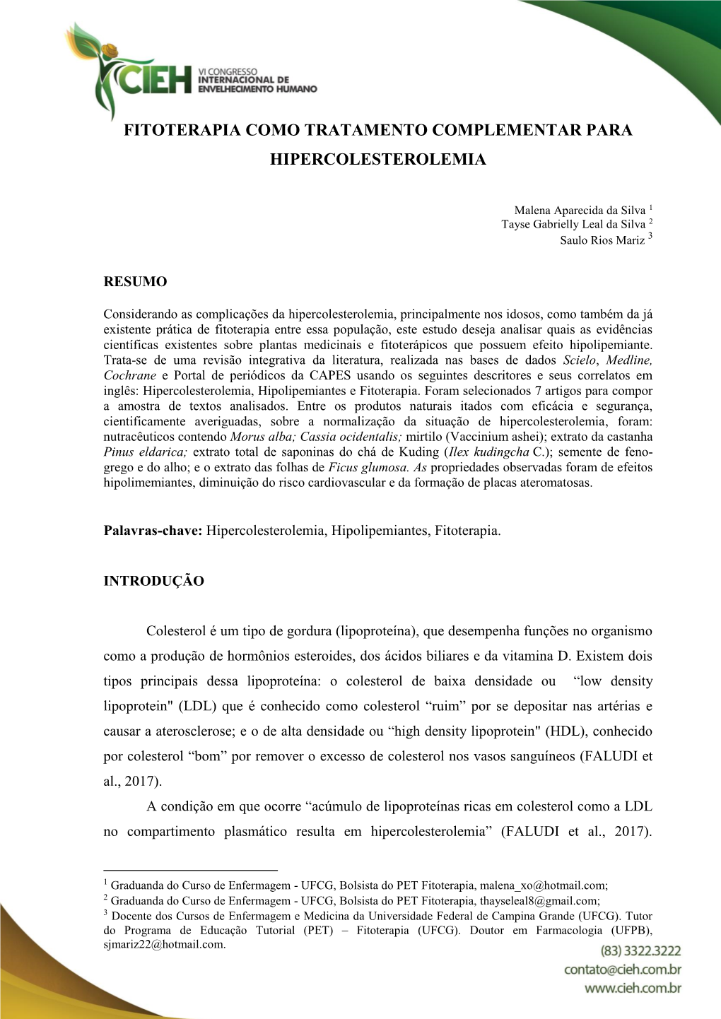 Fitoterapia Como Tratamento Complementar Para