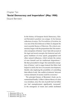 Social Democracy and Imperialism’ (May 1900) Eduard Bernstein