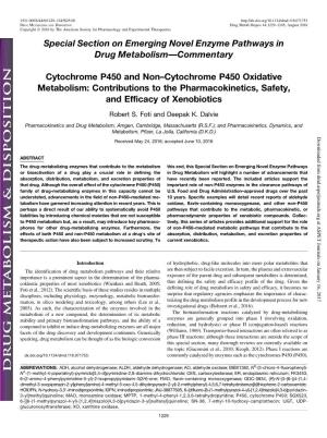 Cytochrome P450 Oxidative Metabolism: Contributions to the Pharmacokinetics, Safety, and Efficacy of Xenobiotics