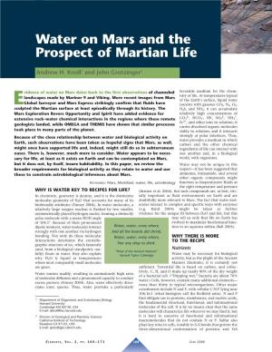 Water on Mars and the Prospect of Martian Life