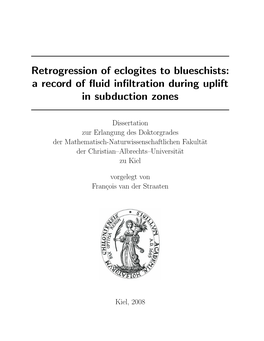 Retrogression of Eclogites to Blueschists: a Record of Fluid