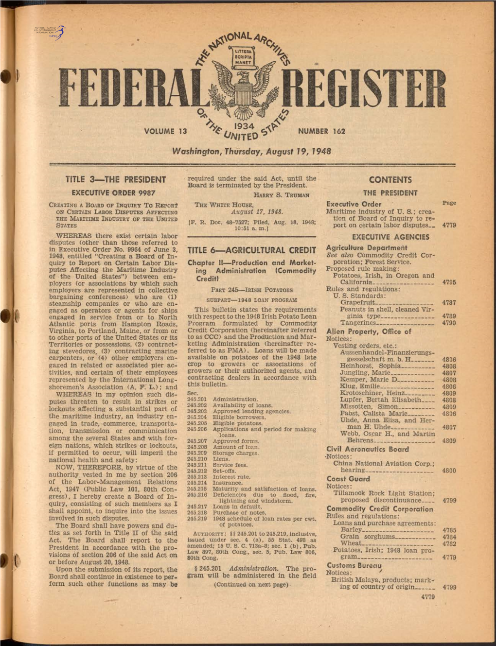 Washington, Thursday, August 19, 1948