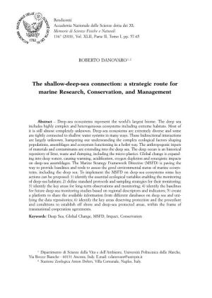 The Shallow-Deep-Sea Connection: a Strategic Route for Marine Research, Conservation, and Management
