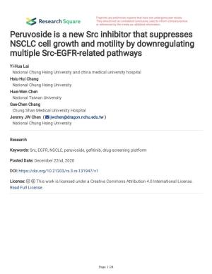 Peruvoside Is a New Src Inhibitor That Suppresses NSCLC Cell Growth and Motility by Downregulating Multiple Src-EGFR-Related Pathways