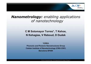 Nanometrology: Enabling Applications of Nanotechnology