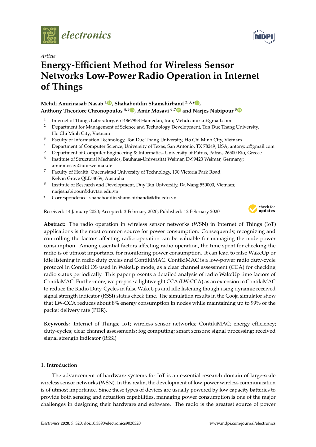 Energy-Efficient Method for Wireless Sensor Networks Low-Power Radio