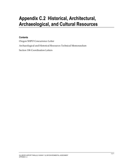 Appendix C.2 Historical, Architectural, Archaeological, and Cultural Resources