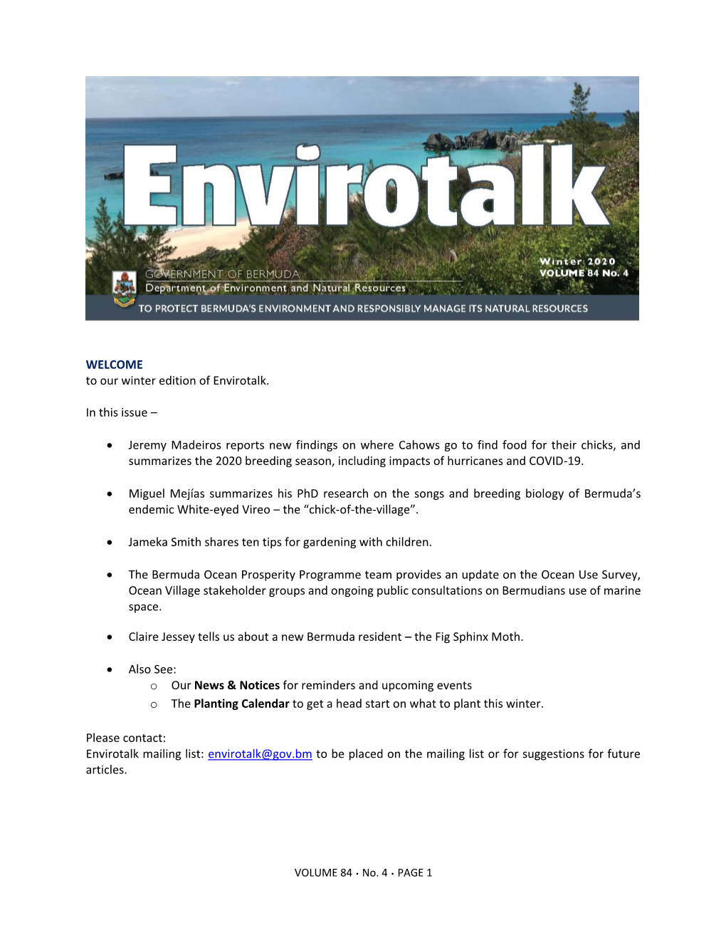 Winter 2020 Envirotalk