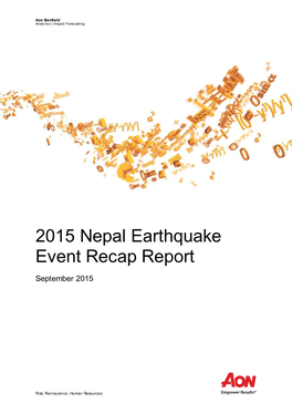 2015 Nepal Earthquake Event Recap Report