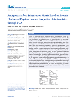 An Approach for a Substitution Matrix Based on Protein Blocks and Physicochemical Properties of Amino Acids Through PCA