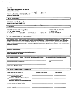 Registration Form for the National Register of the Historic Places, 10