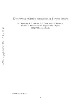 Electroweak Radiative Corrections in Z Boson Decays