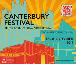 Canterbury Festival Kent’S International Arts Festival