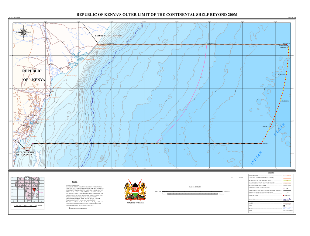 REPUBLIC of KENYA's OUTER LIMIT of the CONTINENTAL SHELF BEYOND 200M SERIES SK 130 (A) EDITION 1 SK