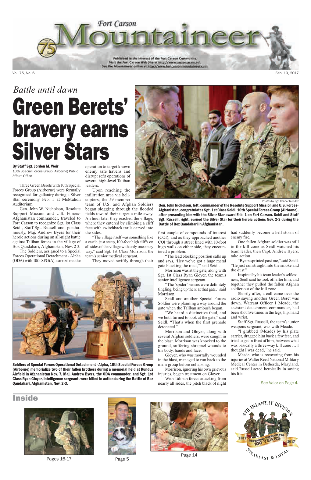 Green Berets' Bravery Earns Silver Stars