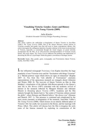 Visualising Victoria: Gender, Genre and History in the Young Victoria (2009)