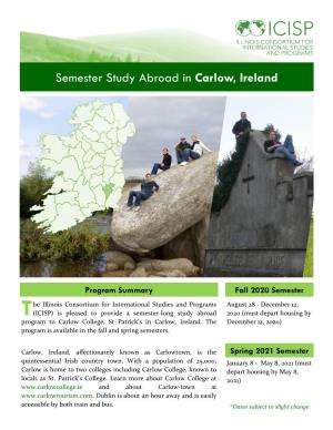 Semester Study Abroad in Carlow, Ireland