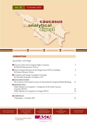 No 78, Caucasus Analytical Digest: Corruption