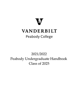 2021/2022 Peabody Undergraduate Handbook Class of 2025