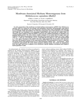 Membrane-Associated Methane Monooxygenase from Methylococcus Capsulatus (Bath)†
