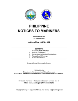 Notice to Mariners August 2017