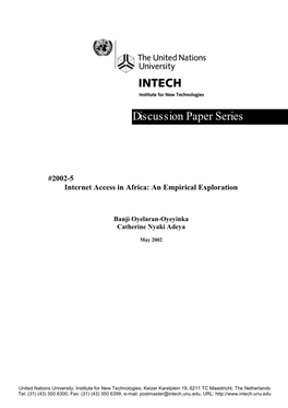 2002-5 Internet Access in Africa: an Empirical Exploration