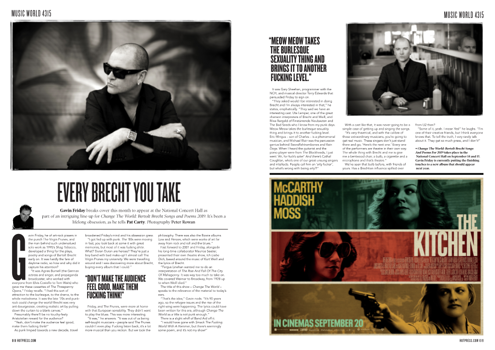 Gavin Friday – Hot Press – September 12 2019 (Pdf)