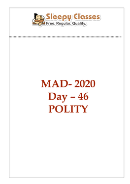 2020 Day – 46 POLITY