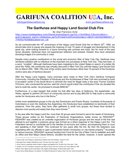 Garifunas and Happy Land Social Club